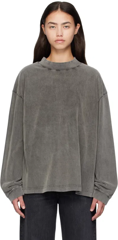 Acne Studios Gray Crew Neck Logo Patch T-shirt