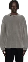 Acne Studios Gray Crew Neck Relaxed Fit Sweatshirt In Multi