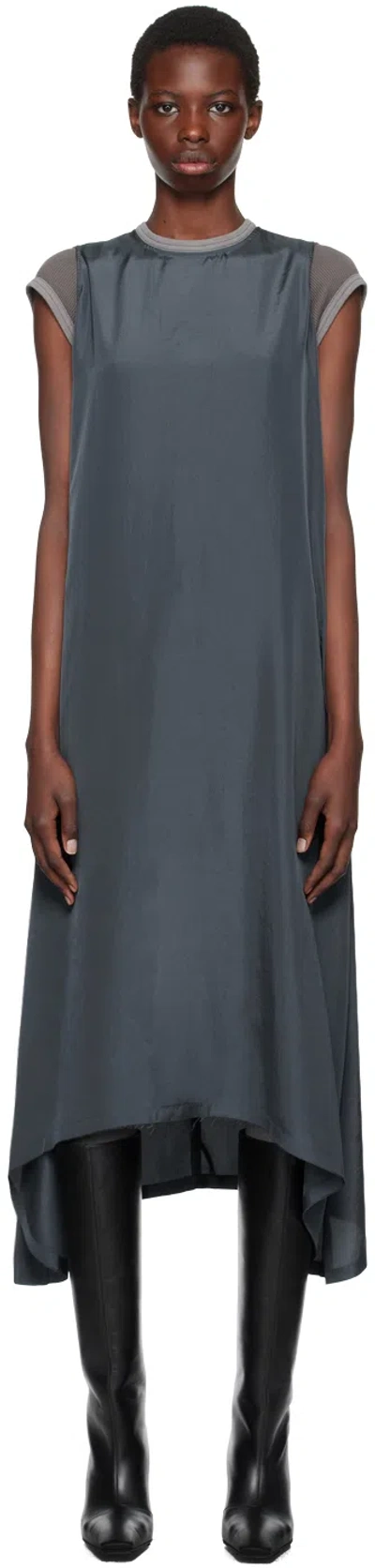 Acne Studios Gray Derese Fluid Shift Maxi Dress In Aa2 Anthracite Grey