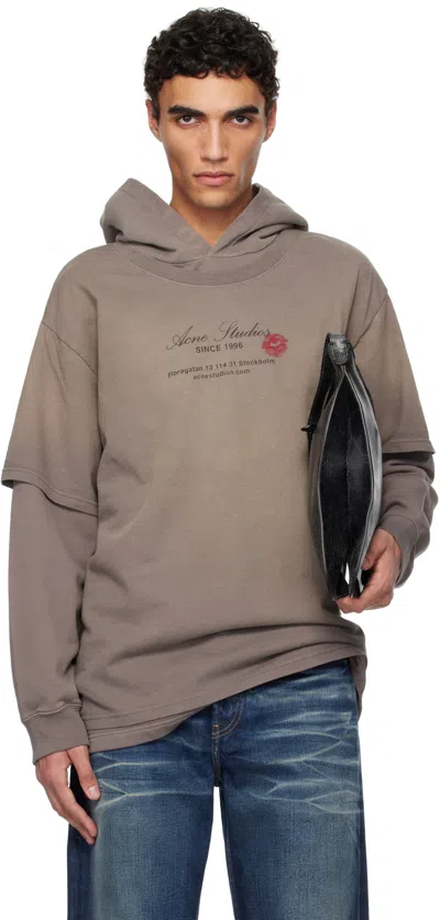Acne Studios Gray Double-layered Hoodie In 902 Grey