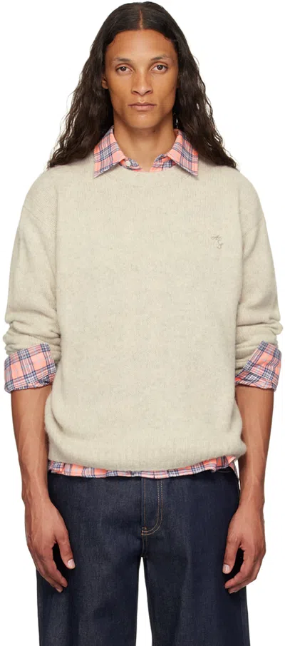 Acne Studios Gray Embroidered Sweater In X92 Light Grey Melan