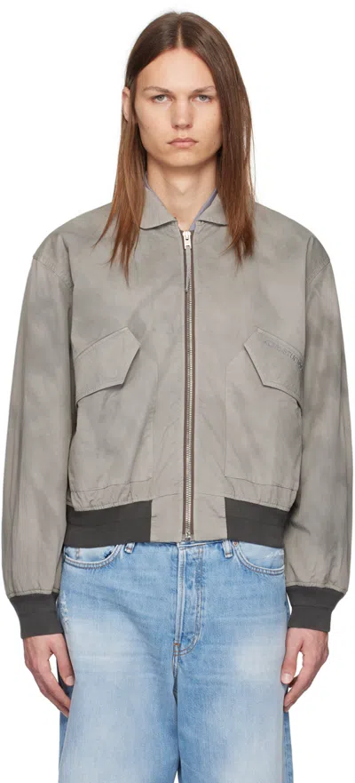 Acne Studios Gray Faded Bomber Jacket In Dlh Mid Grey