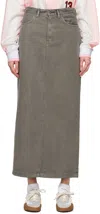 Acne Studios Gray Faded Denim Maxi Skirt In Aa2 Anthracite Grey