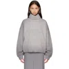 Acne Studios Brushed Cotton Fleece Funnel Neck Logo Sweatshirt With Balloon Hem In Gray