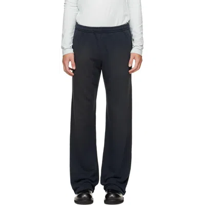 Acne Studios Gray Fleece Stamp Logo Trousers In Blue