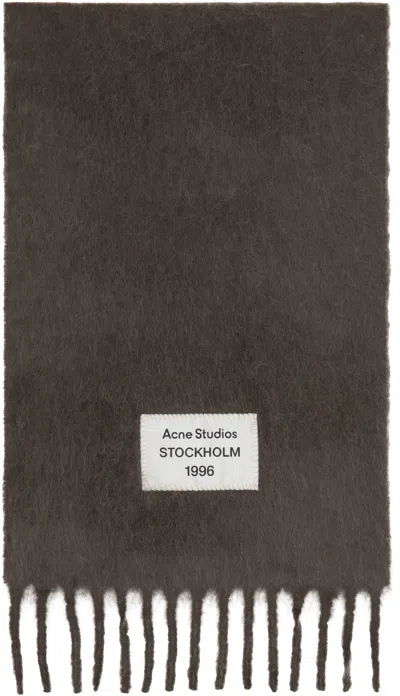 Acne Studios Gray Fringe Alpaca Scarf In 902 Grey