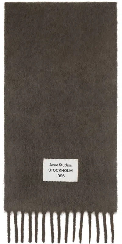 Acne Studios Gray Fringe Alpaca Scarf In 902 Grey
