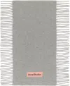 Acne Studios Gray Fringe Wool Scarf In X92 Light Grey Melan