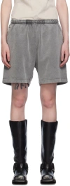 Acne Studios Gray Garment-dyed Shorts In Bm0 Faded Black