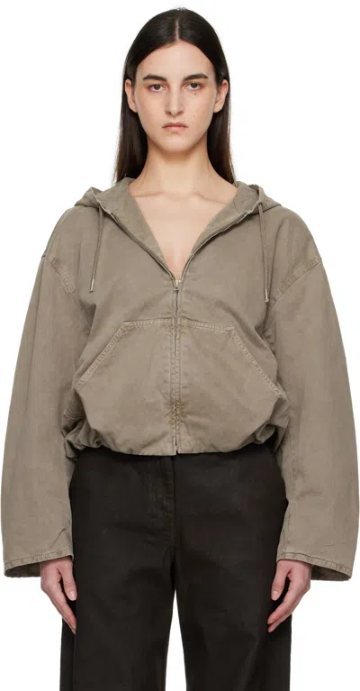 Acne Studios Gray Heavy Twill Bomber Jacket In Z79 Charcoal Grey