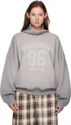 Acne Studios Oversized Turtleneck Sweatshirt Printed Design In Gray