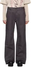 ACNE STUDIOS GRAY KNEE PATCH TROUSERS