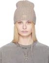 Acne Studios Gray Knitted Beanie In Drn Greige Melange