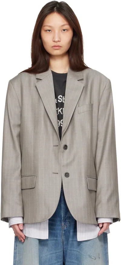 Acne Studios Gray Layered Suit Blazer