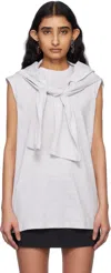 Acne Studios Layered Appliquéd Cotton-jersey Tank Top In 990 Grey Melange