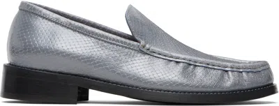 ACNE STUDIOS GRAY LEATHER LOAFERS