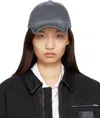 Acne Studios Gray Logo Cap In Blue
