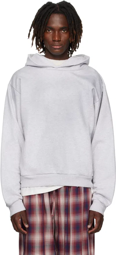 Acne Studios Gray Logo Hoodie In Blue