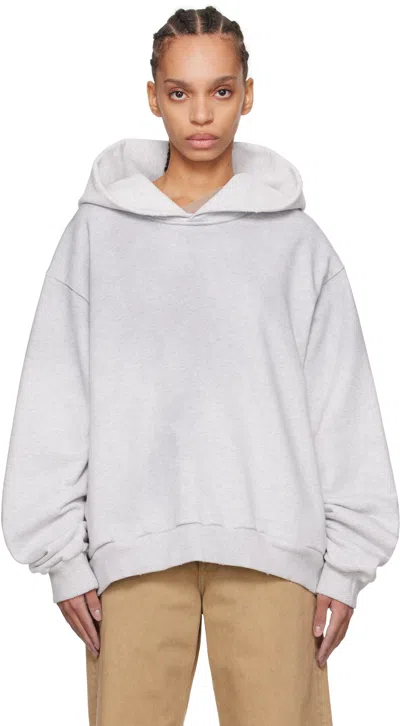 ACNE STUDIOS GRAY LOGO HOODIE