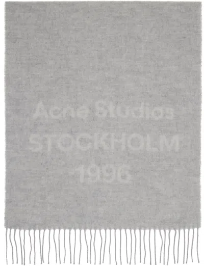 Acne Studios Gray Logo Jacquard Scarf