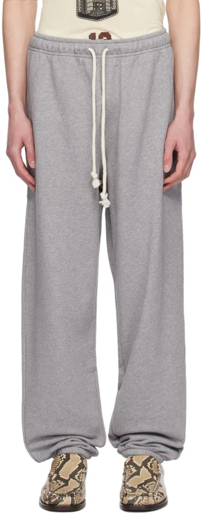 Acne Studios Gray Logo Patch Sweatpants In X92 Light Grey Melan