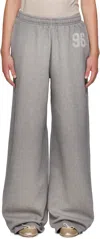 Acne Studios Felin Logo Cotton Fleece Sweatpants In Gray