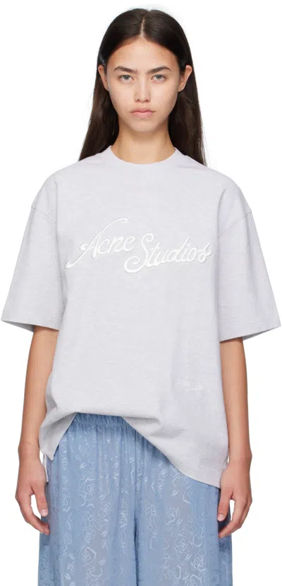 Acne Studios Gray Logo T-shirt In Multi