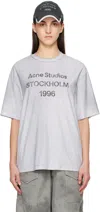 Acne Studios Gray Printed T-shirt In 92h Pale Grey Melang