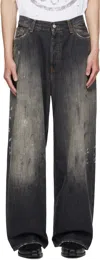 Acne Studios Gray Loose Fit 2023 Jeans In Black