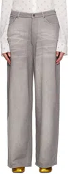 Acne Studios Womens Five-pockets Wide-leg Cotton-jersey Trousers Grey Melange In 990 Grey Melange