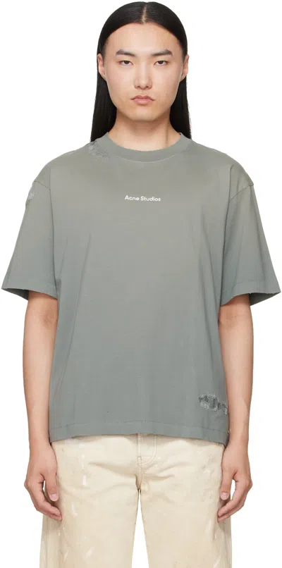 Acne Studios Logo-print Cotton-jersey T-shirt In Gray
