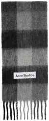 Acne Studios Fringed Checked Knitted Scarf In Multi