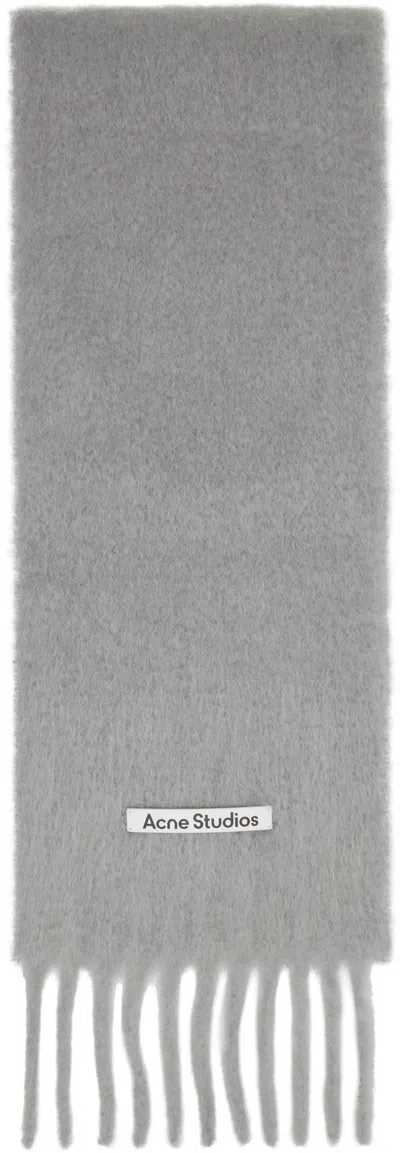 Acne Studios Gray Mohair Logo Scarf