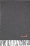Acne Studios Gray Narrow Fringe Wool Scarf In Gray