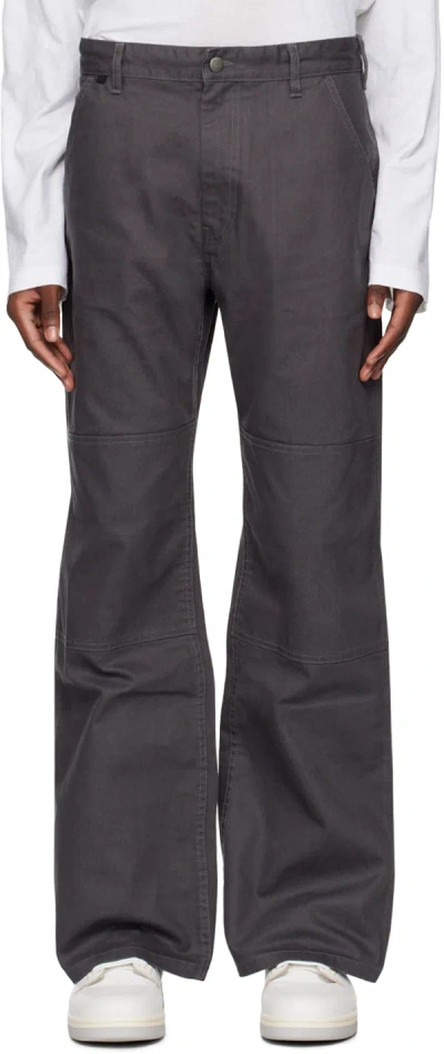 Acne Studios Palma Straight-leg Pigment-dyed Cotton-canvas Trousers In Gray