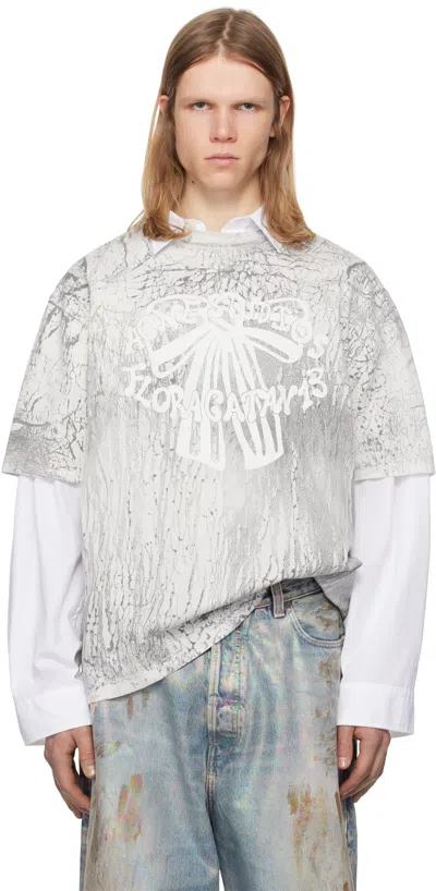 Acne Studios Plaster Print Crewneck T-shirt In Black