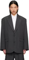 Acne Studios Gray Relaxed-fit Blazer In Aa2 Anthracite Grey