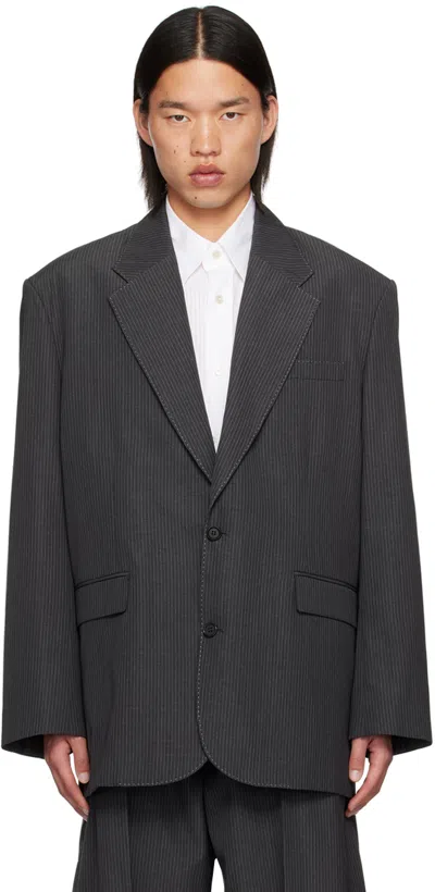 Acne Studios Gray Relaxed-fit Blazer In Aa2 Anthracite Grey