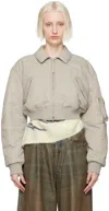 Acne Studios Gray Relaxed-fit Bomber Jacket In Ckz Fog Grey