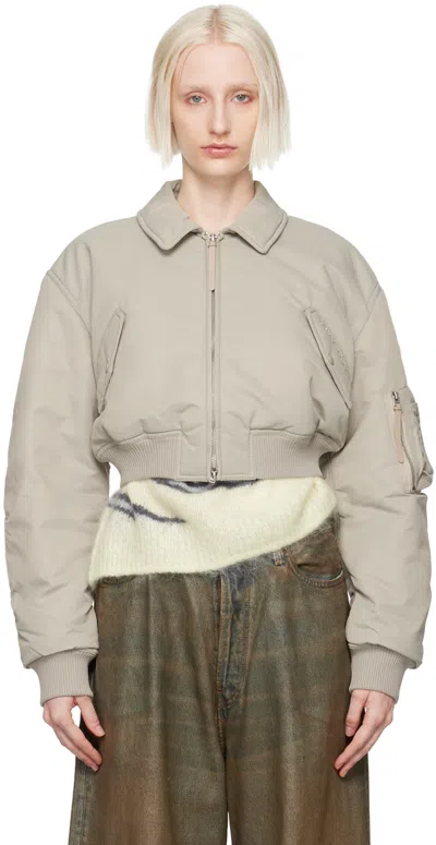 Acne Studios Gray Relaxed-fit Bomber Jacket In Ckz Fog Grey