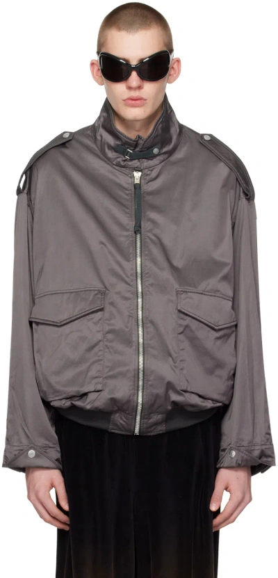 Acne Studios Grey Relaxed Fit Bomber Jacket In Dlh Mid Grey