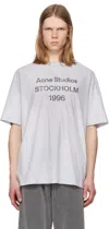 Acne Studios Exford Distressed Logo-print Organic Cotton-jersey T-shirt In 92h Pale Grey Melang