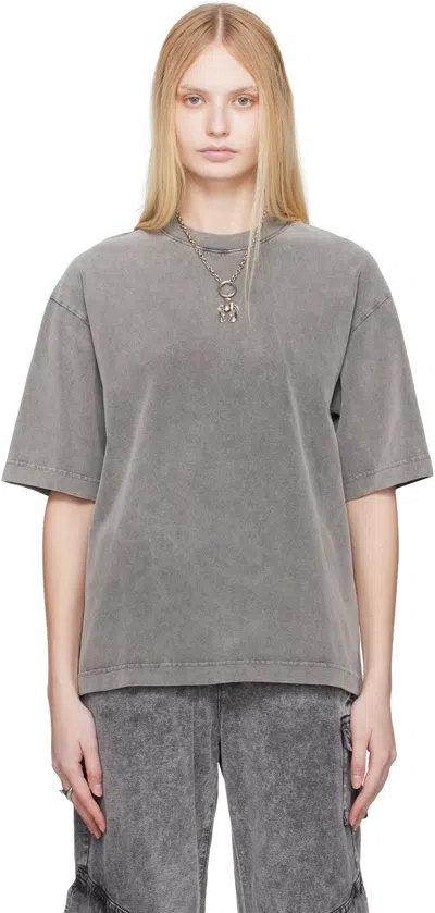 Acne Studios Gray Relaxed Fit T-shirt In Bm0 Faded Black