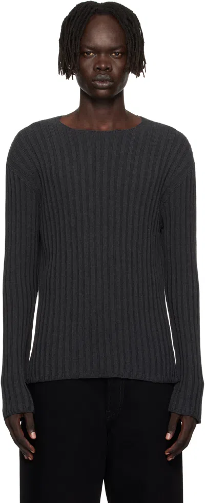 Acne Studios Gray Ribbed Sweater
