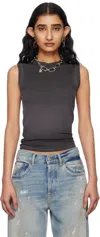Acne Studios Gray Ribbed Tank Top In 900 Black