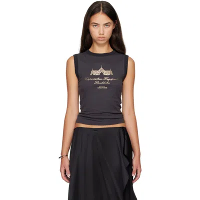 Acne Studios Gray Ribbed Tank Top In Aa2 Anthracite Grey