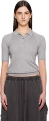 Acne Studios Gray Silk Polo In 902 Grey