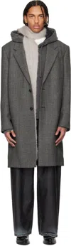 Acne Studios Gray Single-breasted Wool Coat In Gray