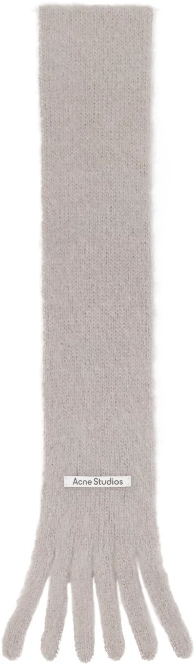 Acne Studios Gray Skinny Logo Scarf