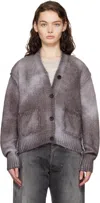 Acne Studios Gray Sprayed Finish Cardigan In Aa2 Anthracite Grey